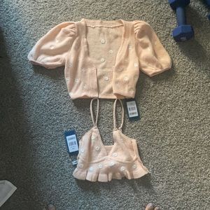 J.ing Peachy tank and matching cardigan